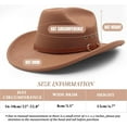 thumbnail image 2 of Cowboy Hat for Women and Men Felt Wide Brim Classic Outdoor Fedora Hats Western Cowboy Cowgirl Hats with Belt Buckle, 2 of 7