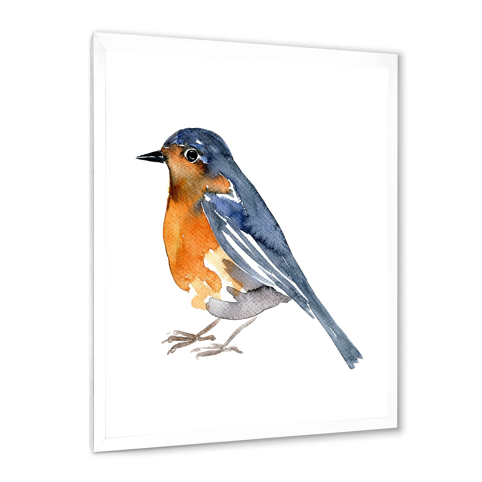 Designart 'Ancient Orange Bird' Traditional Framed Art Print