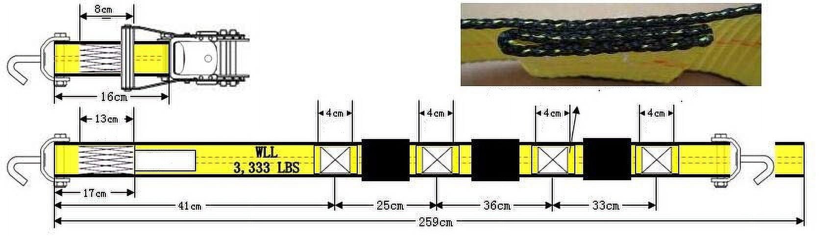 (4 Pack) 2" x 9' Over The Tire Wheel Straps with Swivel J Hooks and Rubber Blocks for Car Haulers - Car Tie Down Ratchet Straps Truck Trailer Auto Tie Down