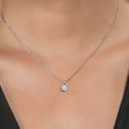 thumbnail image 5 of Gem Stone King 925 Sterling Silver White Moissanite Teardrop Pendant Necklace for Women (0.50 Cttw, Gemstone Birthstone, Round 5MM, with 18 inch Silver Chain), 5 of 5