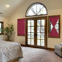 PiccoCasa Blackout Curtains Rod Sliding Door Drapes Rod Pocket, Burgundy W25" x L40"