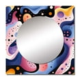 thumbnail image 2 of Designart "Funky Pattern With Multicolor Geometric Lines" 0 Square Mirror Wall Decor Modern - Large Multicolor Square Bathroom Mirror - Square Printed Wall Mirror Art, 2 of 5