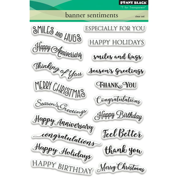 Penny Black Clear Stamps-Banner Sentiments