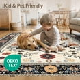 thumbnail image 4 of ODIKA 8'x10' Washable Area Rug Durable, Non-Slip Boho Southwestern Vintage Botanical Vine Scrollwork Border Distressed for Living Room, Under Sectional, Family, 4 of 7