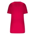 thumbnail image 4 of loopsun Plus Size Tops for Womens,Womens Summer Tops,Women's Round Neck Button Up T-shirt Loose Short Sleeved Top Hot Pink XL, 4 of 4