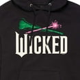 thumbnail image 3 of Wicked: Part 2 -  Wand And Broomstick Logo -Mens Long Sleeve Fleece Pullover Hoodie, 3 of 5