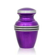 OneWorld Memorials Alloy Keepsake Urns - Extra Small 3 Pounds - Amethyst Purple Banded