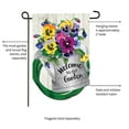 thumbnail image 3 of Evergreen Flag, Shaped Pansy Watering Can Garden Linen Flag, 18'' x 0.2'' inches, 3 of 5