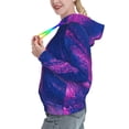 thumbnail image 2 of Fotbe Neon Gradient Blue Pattern Womens Long Sleeve Hoodie, Pullover Hooded Sweatshirt, Kangaroo Pocket Hoodie with Eye-catching Drawstrings-XX-Large, 2 of 7