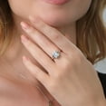 thumbnail image 4 of Gem Stone King White Moissanite Solitaire Engagement Ring for Women | 2.52 Cttw | 925 Sterling Silver | Emerald Cut 9X7MM | Wedding Anniversary Promise Ring (Size 6), 4 of 4
