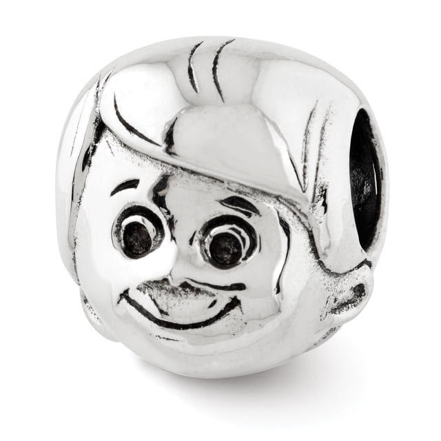 925 Sterling Silver Charm For Bracelet Little Boyhead Bead