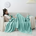 thumbnail image 6 of Hiroekza Cotton Knitted Gauze Summer Throw Blanket - Double Layer Thread Quilt for Summer & Winter - Skin-friendly Lightweight Cooling Comforter for Hot Sleepers - 40x60in Green, 6 of 6