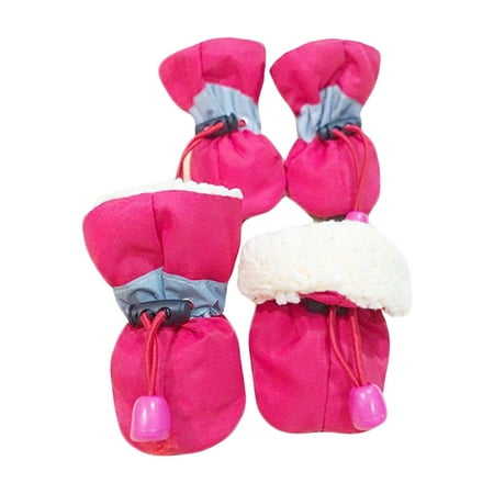 hengtong 4Pcs Dog Boots Pet Dog Shoes Cover for Running Hardwood Floors Outdoor 2 Rose 2 2 Rose Red 4cmx3cm