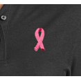 thumbnail image 2 of Women's Breast Cancer Awareness Ribbon Long Sleeve Polo Shirt, XL Royal, 2 of 3