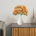 thumbnail image 6 of Latrodar Fake Flowers in Vase Rose Orange Bouquet Faux Flowers 6 Heads Artificial Flowers Mini Silk Rose Bouquet for Wedding Indoor Office Dining Room Kitchen Living Room Floral Decor, 6 of 6