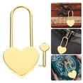 thumbnail image 3 of HLONK Gold Padlock Key Love Lock Home Locker Lock Man 9.50X4.50X0.80CM Golden, 3 of 8