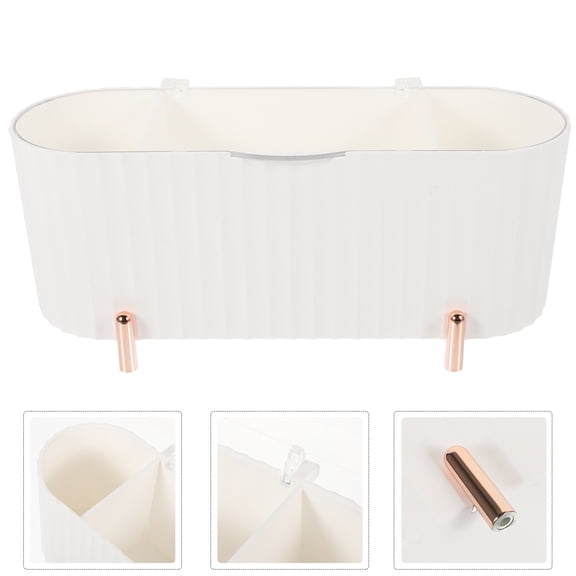 HIORUOITO Leorx White PP Makeup Vanity Organizer for Cotton Swabs and Pads
