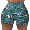 thumbnail image 2 of Picia Modern Excavator Printed Workout Shorts for Women Seamless Scrunch Butt Lifting High Waisted Yoga Gym Booty Running Moisture-wicking Short Pants-Small, 2 of 9