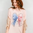 thumbnail image 5 of Patriotic Christian Bow T-Shirt – USA Flag Stars & Stripes Cross Tee – Faith-Based 4th of July Shirt for Women or Girls, Religious American Flag Independence Day Top, 5 of 7