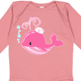 thumbnail image 4 of Inktastic Cute Pink Whale in Nautical Hat Boys or Girls Long Sleeve Baby Bodysuit, 4 of 5