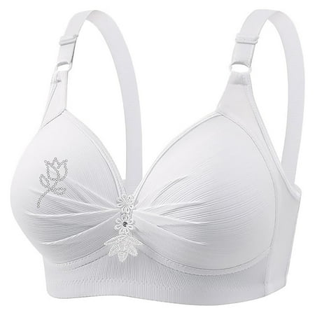 SNOWSONG Push Up Bras for WomenClearance! Wireless Bras Women s Seamless Breathable Lingerie Plus Size Non-Steel Ring Bra Bras for Women Comfy Bras for Women White 36
