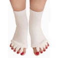 thumbnail image 2 of Toe Separator Socks Yoga Sports Gym Health Massage Foot Alignment Socks， Toe Separator Alignment Sock（Black+White）, 2 of 5