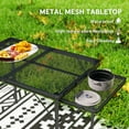 thumbnail image 5 of Outsunny Folding Grill Table, 4.5ft Portable Camping Table with 2 Wing Panels, Height Adjustable Metal Outdoor Table for Picnic, BBQ, Party, 5 of 9