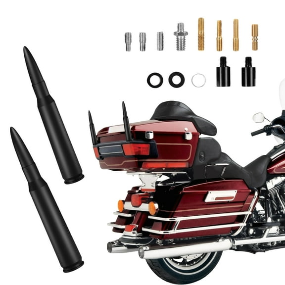 2 Pack-Bullet Motorcycle Antenna for 1998-2025 Harley Davidson Electra,Road,Street Glide,Tour,Trike-Optimized FM/AM Reception-Harley Davidson Accessories 5.3in