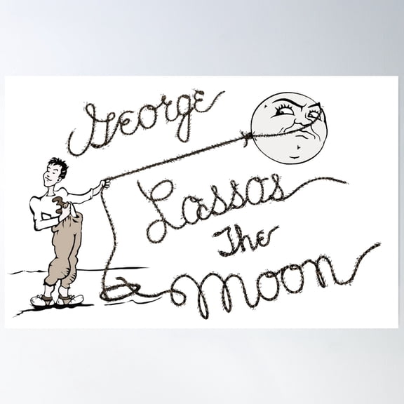 George Lassos The Moon Poster UNFRAMED PAPER POSTER, Home Decor, Vintage Gift, Living Room Dercor