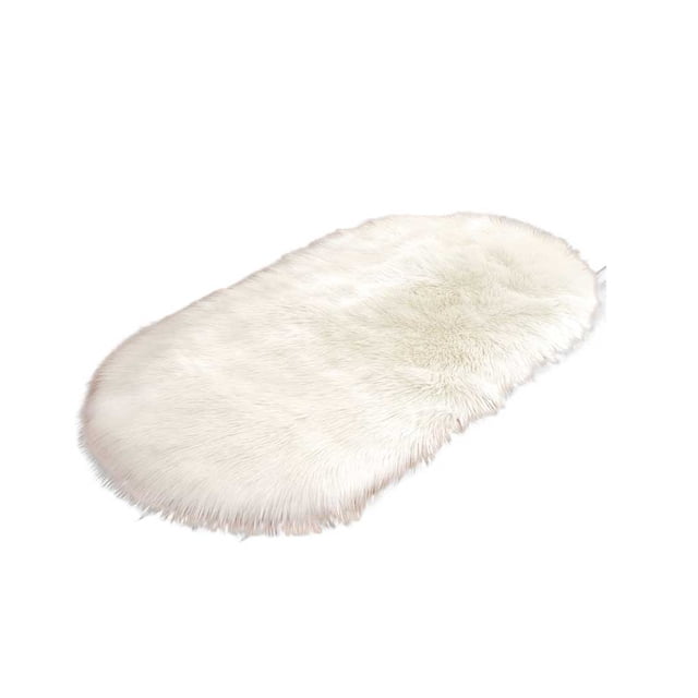 Kearding Mantas gruesas y peludas, cómodas alfombras para interiores, sólidas, ligeras, para mesita de noche, sala de estar, dormitorio, Decoración del hogar Blanco 60*120cm