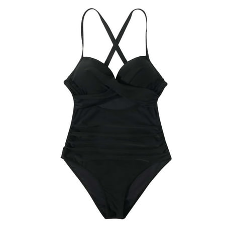 Tempt Me Women Two Piece Vintage Swimsuit Retro Halter Ruched High Waist Bikini with Bottom