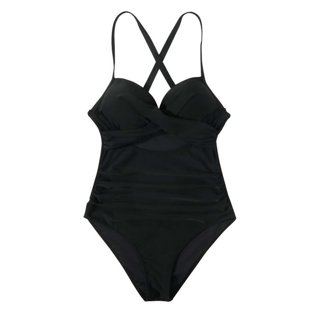 Tempt Me Traje de baño vintage de dos piezas para mujer, bikini retro con cintura alta fruncida y parte inferior