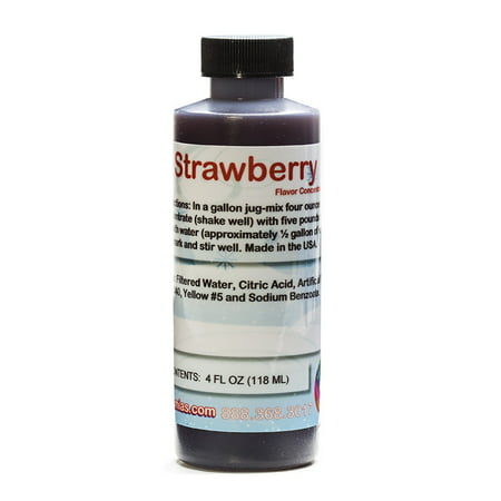 Strawberry Shaved Ice and Snow Cone Flavor Concentrate 4 Fl Ounce (Best Shaved Ice Syrup)