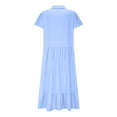 thumbnail image 5 of Levmjia Women Casual Short Sleeve Round Neck Polyester Dress Solid Color Comfortable Summer Office Work Vacation Dress Multi Color Optional, 5 of 8