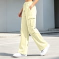 thumbnail image 5 of QATAINLAV Cargo Sweatpants for Women Wide Leg Elastic Waisted Drawstring Track Pants Casual Baggy Lounge Trousers Beige L, 5 of 7