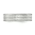 thumbnail image 3 of Sterling Silver 6mm Brushed Flat Grooved Fancy Band Size 13.5 QWB118B, 3 of 6