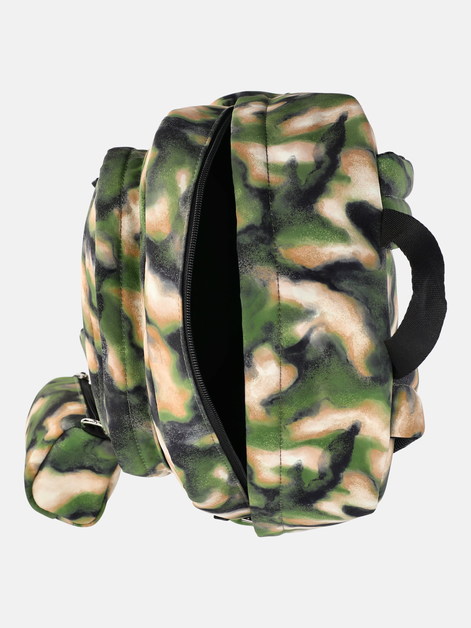 Weekend Academy Girl's Cargo Backpack with Pouch, Olive Abstract Camo