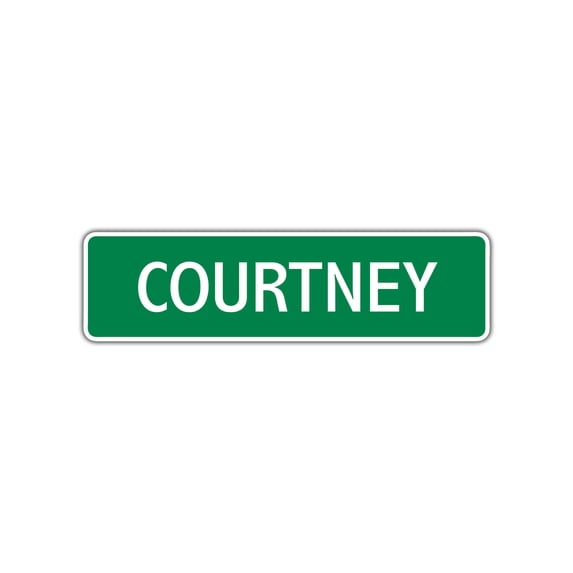 Courtney Girls Children Name Letter Printed Plaque Decoration Indoor Outdoor Unique Label Wall Novelty Aluminum Metal Sign 4"x18"