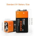 Hixon 9V Batteries 4 Pack 850mAh 6F22 Rechargeable 9V Lithium Batteries