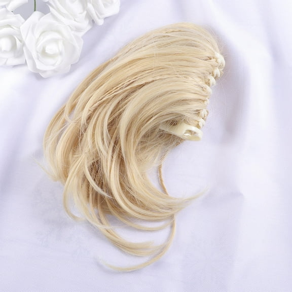Masteelf Golden Fiber Ponytail Wig Clip with Flat Claw for Comfortable All Day Wear Looks Real Affordable Price