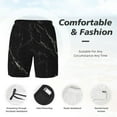 thumbnail image 5 of Gaeub Black Marble Texture Abstract Mens Swim Trunks Stretch Beach Shorts Quick Dry for Men Swim Shorts Swimwear with Pockets- Small, 5 of 9