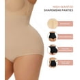thumbnail image 3 of MANIFIQUE Plus Size Body Shaper Tummy Control Panty - Shapewear for Women, Black+Beige, 2-Pack, 3 of 6