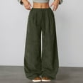 thumbnail image 2 of Hifoo Women's Casual Pants High Waist Loose Fit Comfortable Trousers Fall Winter Fashion Elastic Waistband Flowy Wide Leg Pants Solid Color Joggers Daily Slacks Trendy, 2 of 7