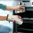 thumbnail image 2 of Pioneer Flower Kitchen Oven Mitt and Pot Holder Sets 2 Pcs for Baking, Cooking and Grilling, Heat Resistant Up To 392 °F, 2 of 7