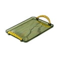 thumbnail image 2 of Bandeja para servir con asas, bandeja rectangular para desayuno, organizador de almacenamiento, bandeja de tocador para baño, vestidor de oficina , VERDE, 2 of 8