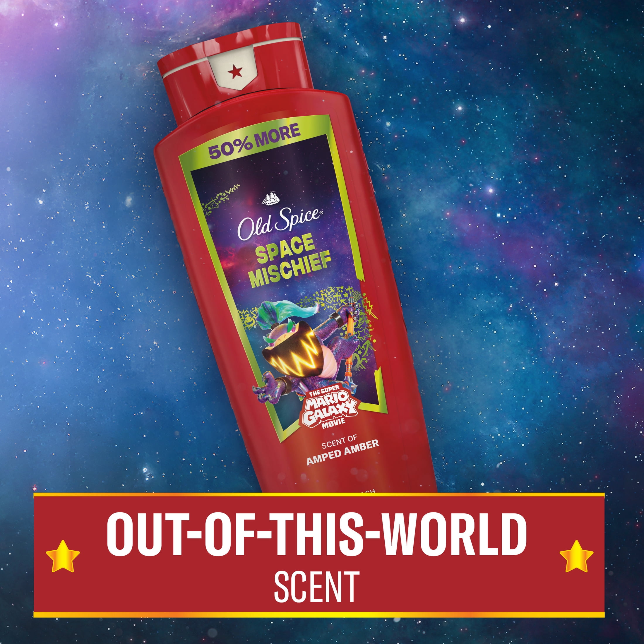 Old Spice Body Wash for Men, Space Mischief, Old Spice x The Super Mario Galaxy Movie, 24 fl oz