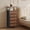 Rust-5, variant on edx 5 Fabric Drawers Nightstand with Charging Station & USB/Type-C Ports and Outlets, Variable Light Strip Bedside End Table with Adjustable Feet for Bedroom, Rust Brown
