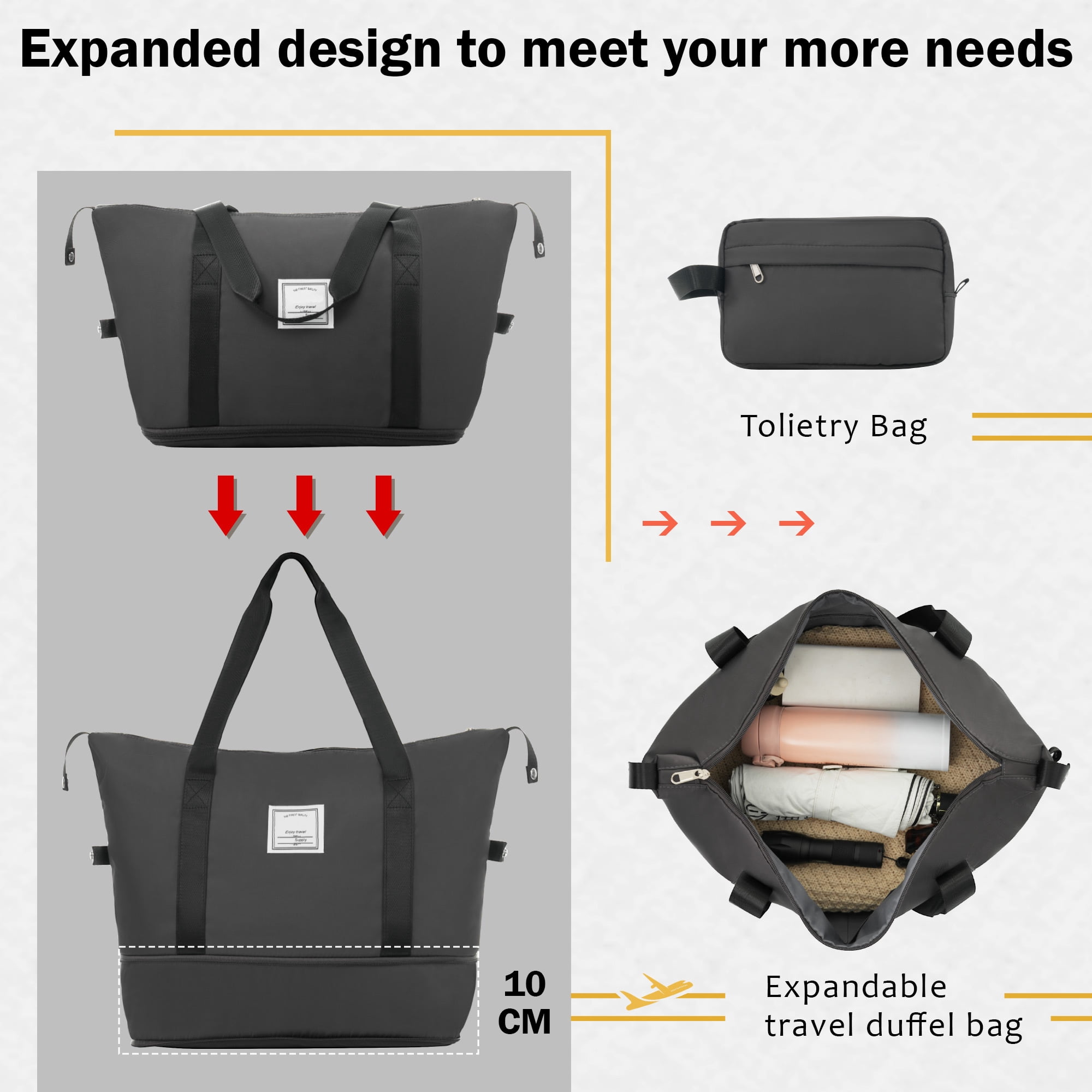 EUROCO 4-Piece Luggage Sets with Expandable Spinner Wheels,Hardside Carry On 20"& 24" Checked Luggage Set with TSA Lock and Scratch-Resistant Surface, Dark Gray