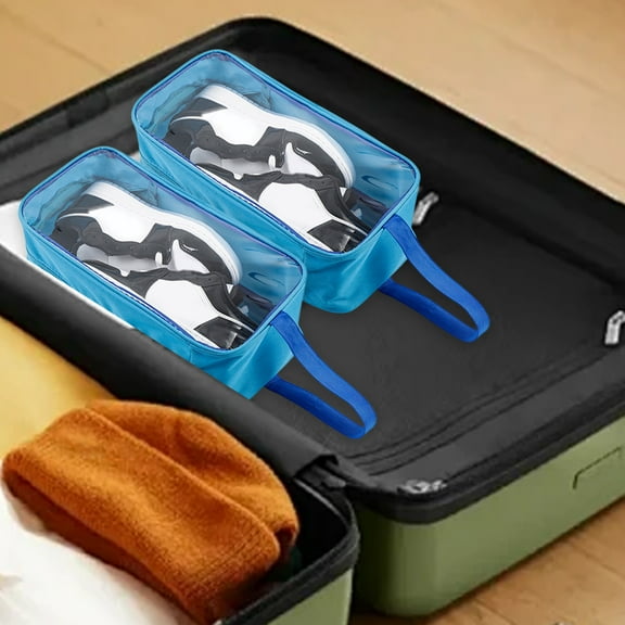 YOHAVEN Transparent Shoe Storage Bag, Washable Travel Shoe Organizer for Closet Luggage, Reusable Waterproof Oxford Shoe Pouch for Home Moving Storage