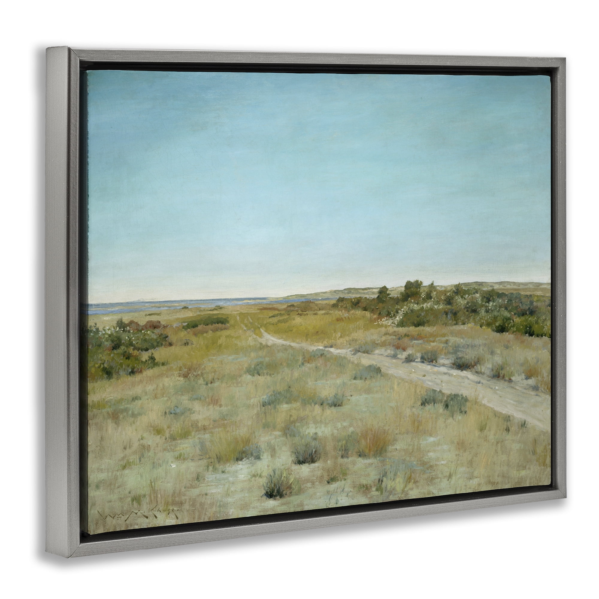 Stupell Industries Classic First Touch of Autumn Landscape & Nature Painting Gray Floater Framed Canvas Art Print Wall Art, 21 x 17